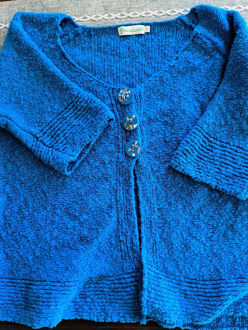 Blue Cozy Button-Front Women's Sweater Cardigan